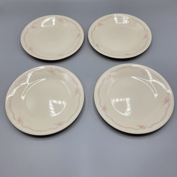 Vintage 90s Corelle by Corning English Breakfast Snack Plates 6.75" Set of 4 - Picture 6 of 7